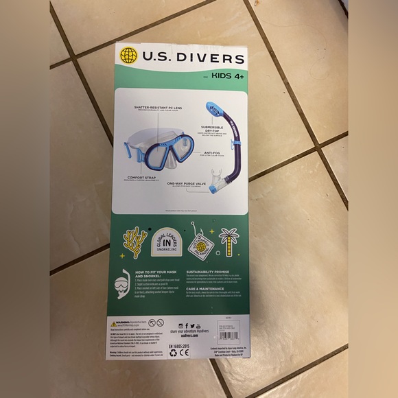 U.S. Divers Kid Snorkeling Combo Ages 4 - 6 (Blue & Navy) Mask and Snorkel - Picture 2 of 4